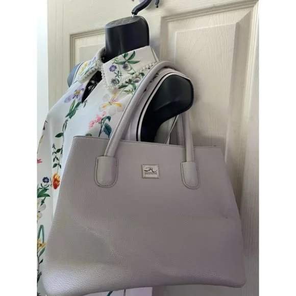 Jessica Moore Gray Faux Leather Shoulder Bag - Picture 3 of 11